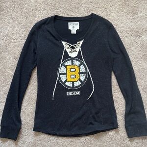 CCM Boston Bruins Black Hockey Long Sleeve-never worn
